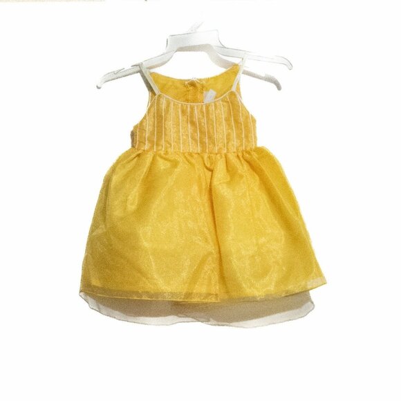 Bijan Kids Girls Yellow Dress Solid Sleeveless Round Neck Pure Polyester Size 12 - Picture 2 of 5